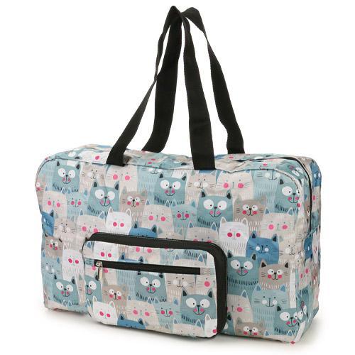 婕的店日本精品~日本帶回~俏皮可愛貓咪可收納輕便旅行包