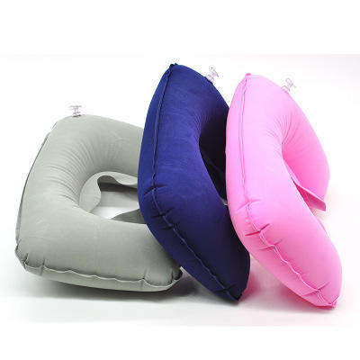 【炙哥】旅行氣枕 U型枕充氣枕頭 植絨枕頭 保健頸椎枕 護頸枕 U形枕