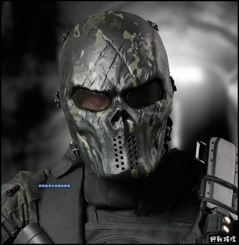 【野戰搖滾-生存遊戲】WARCHIEF M06 防彈骷髏面罩【MultiCam Black】暗夜迷彩 黑色多地形骷髏面具