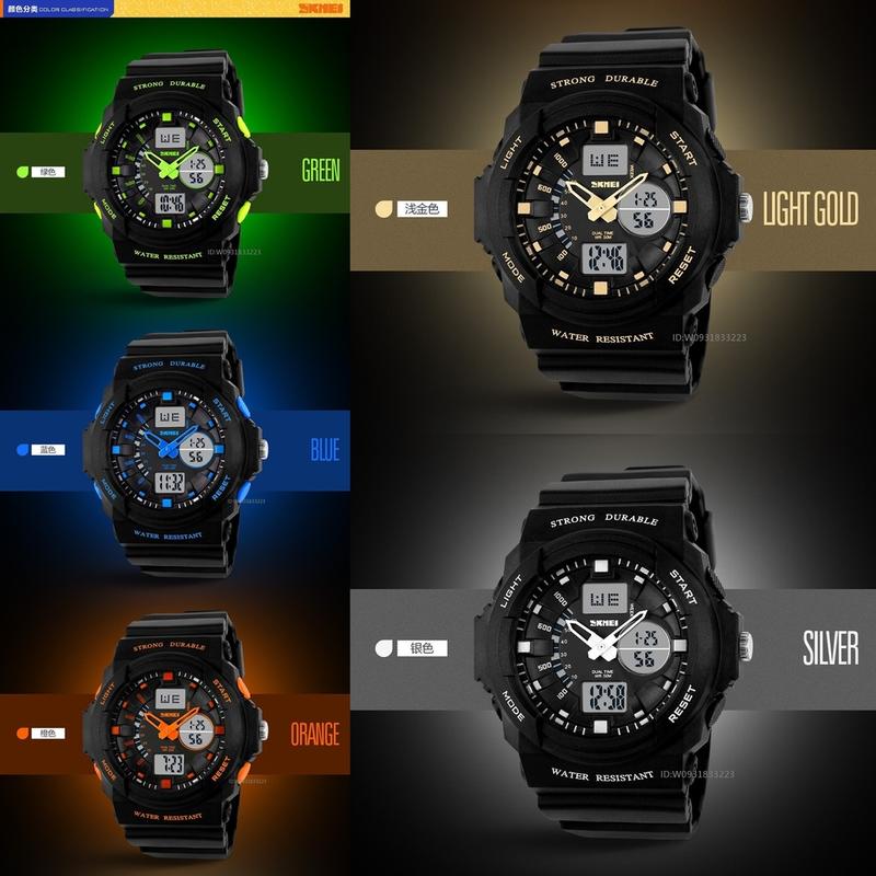 正品SKMEI 新款設計 兒童手錶 /男士運動手錶 防水兒童電子錶男電子手錶 男防水手錶 雙時間兒童電子錶 學生運動錶