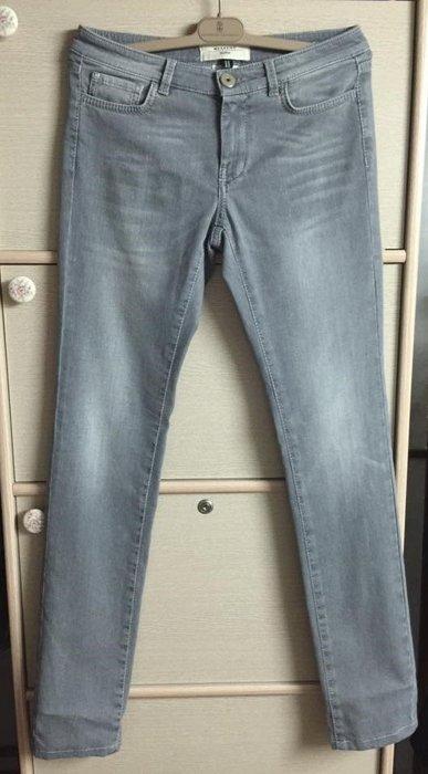 正品專櫃Max Mara-WEEKEND 復古淺灰刷色窄管褲