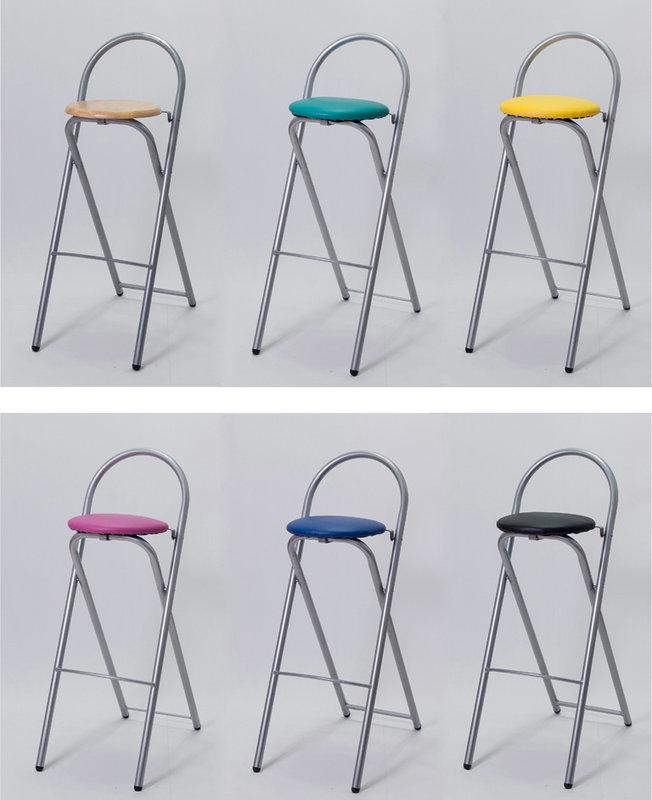 摺疊收納 吧台椅 椅墊高 67 / 75 CM 折合椅 收納椅 高腳椅 折疊椅 六色可選 耐重100KG TSP118L