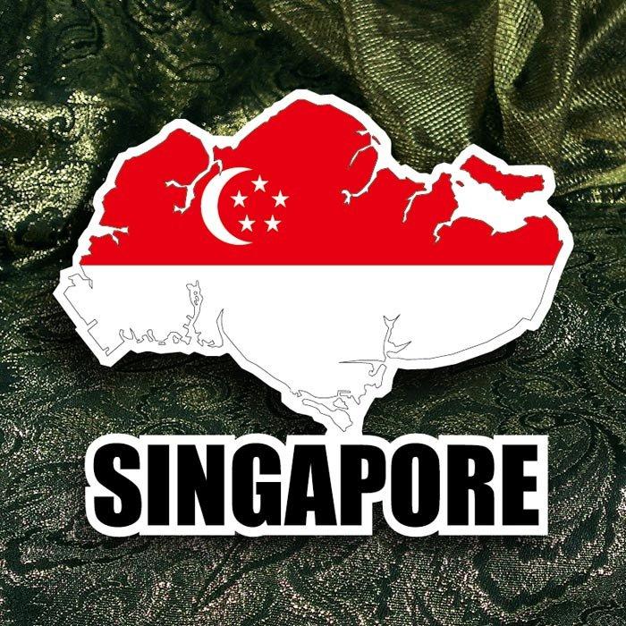 【國旗商品創意館】新加坡國旗地圖抗ＵＶ、防水貼紙／Singapore／世界多國款可收集和訂製