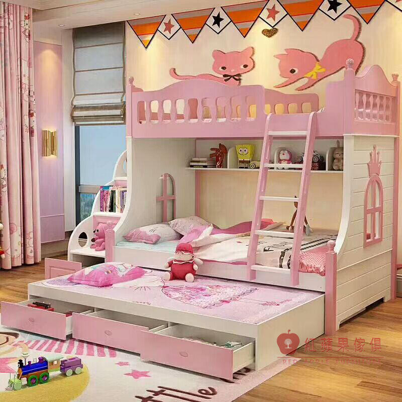 [紅蘋果傢俱] A18 快樂寶貝系列 兒童家具 兒童雙層床 三層床 梯櫃 單人床 雙人床  4尺 4.5尺 5尺