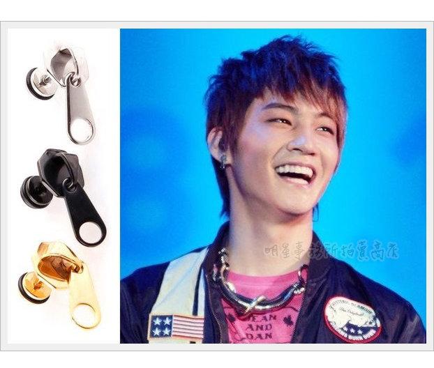 韓國크래커耳飾 正韓進口ASMAMA官方正品 GOT7 JB 林在範 同款時尚拉鍊造型穿刺耳環 (單支價)