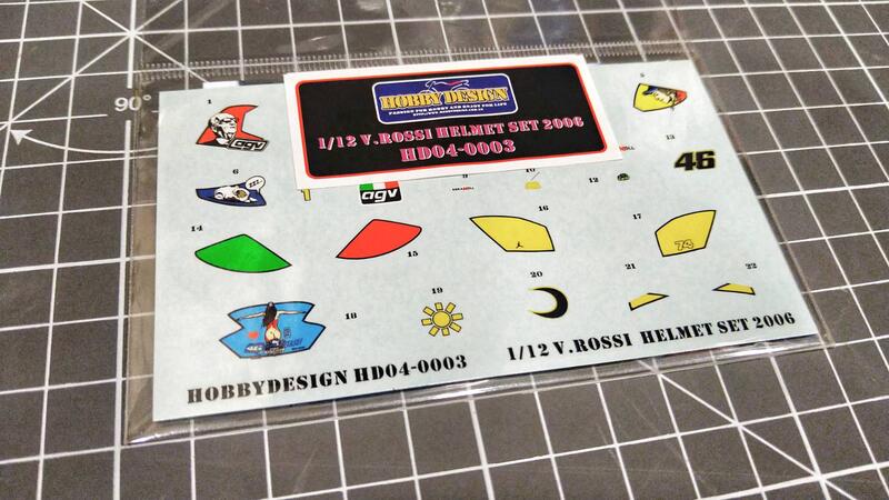 【傑作坊】Hobby Design HD04-0003 1/12 ROSSI 2006年安全帽水貼