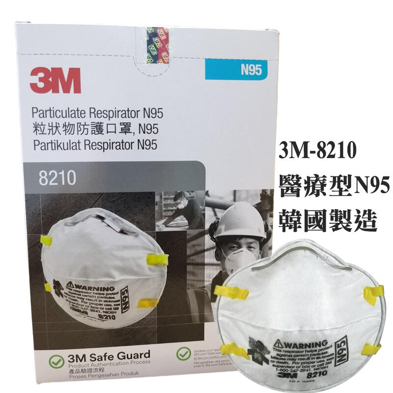 【現貨開發票】3M-8210 盒損出清 韓國製 N95醫療口罩 原廠公司貨