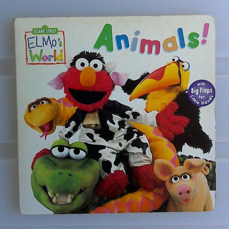 芝麻街 Elmo World ~~ Animals (翻翻書) 硬紙書