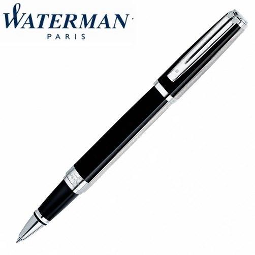 法國WATERMAN華特曼 Exception 頂級至尊 炫銀白金邊麗雅黑桿白夾 鋼珠筆 Night & Day