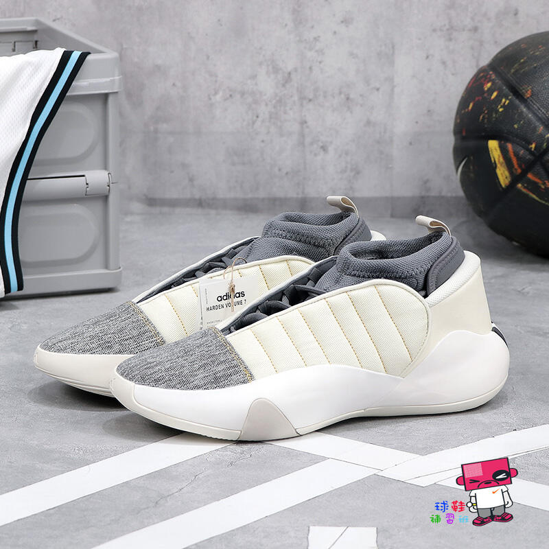 球鞋補習班adidas HARDEN VOL.7 碳灰丹寧穩定片BOOST 緩震襪套哈登籃球