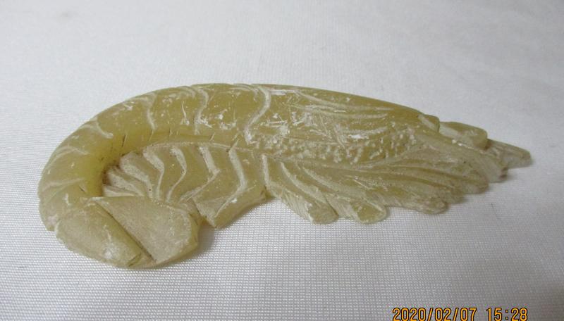 淡綠色 蝦子  雕刻品 擺飾品 