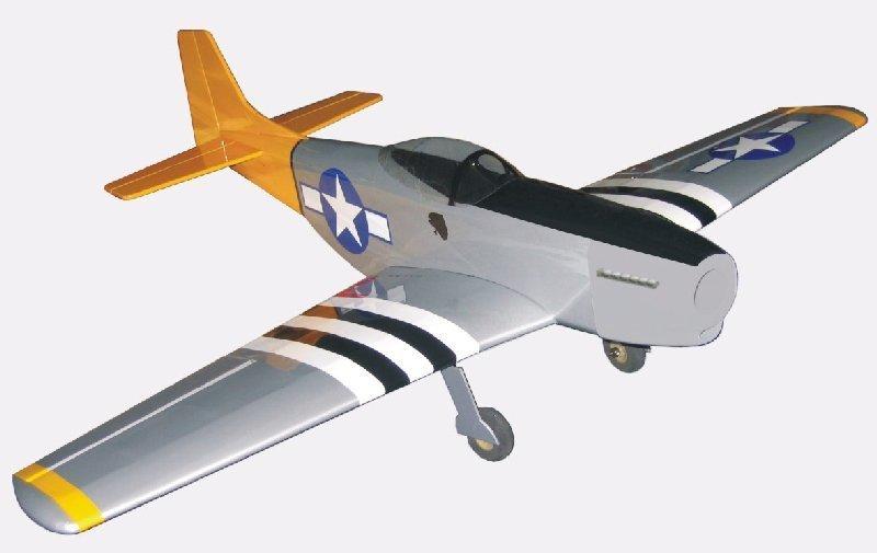 【秋海棠】P-51野馬--全新空機(附五金)，巴爾沙木，油電兩用，翼展 1 0 0 0 m m ，P51二戰像真戰鬥機