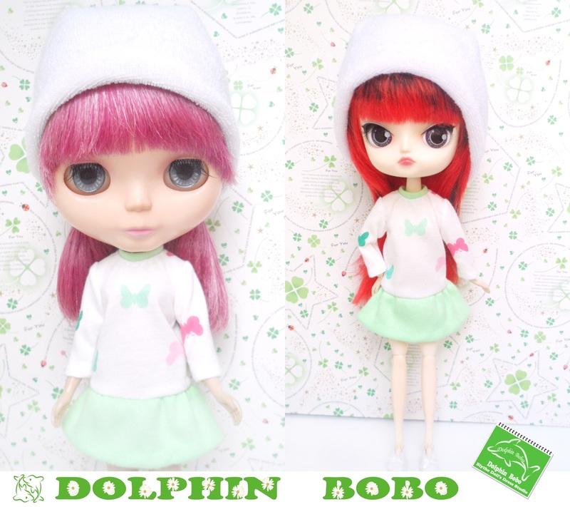 Dolphin Bobo娃衣工作室~彩色蝴蝶圖案休閒小洋裝