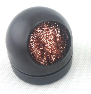 電烙鐵頭潔嘴器 烙鐵頭清潔器 清潔鋼絲球 除錫網除錫銅球 吸錫球座(金色或黑色)