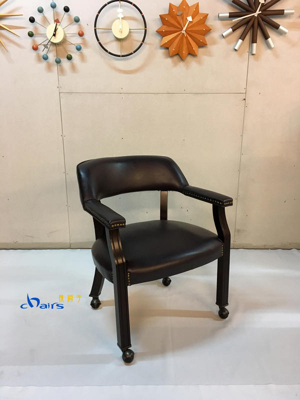 【挑椅子】扶手休閒滾輪椅 餐椅 辦公椅 書桌椅  (復刻品) ZY-C48