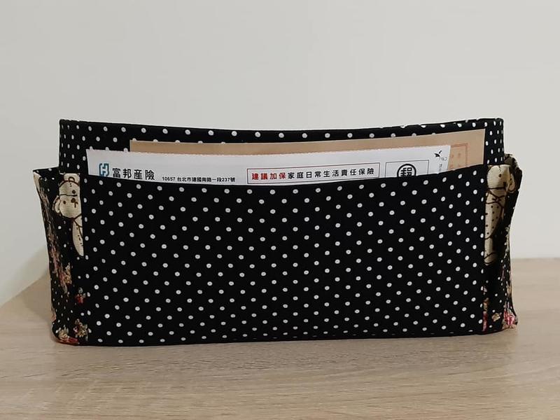 【小茉莉】大型XL號袋中袋-束口格層+1大平面暗袋(30x10cm)→包包收納/分隔袋→黑點點泰迪熊