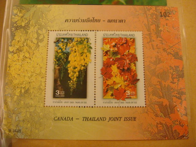 泰國-加拿大聯合郵展紀念郵票小全張---新票如圖示 / 物超所值!