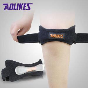 專業護髕(2件免運)*新款升級加壓抗震矽膠墊*AOLIKES 可調式加壓帶 運動防護 膝束帶 髕骨帶