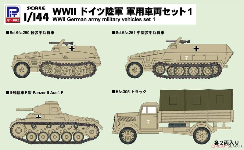 ≡MOCHO≡ PIT-ROAD 1/144 SGK02 二戰 德陸軍 軍用車輛組1 組裝模型