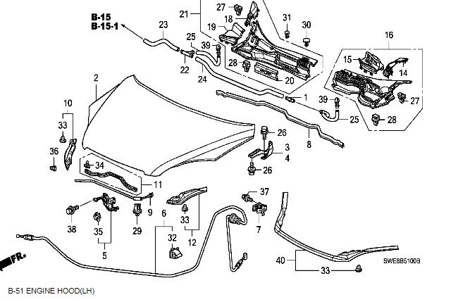 (底盤 引擎專賣)HONDA 本田 CRV08年 引擎蓋防水條( 圖11) 正廠件