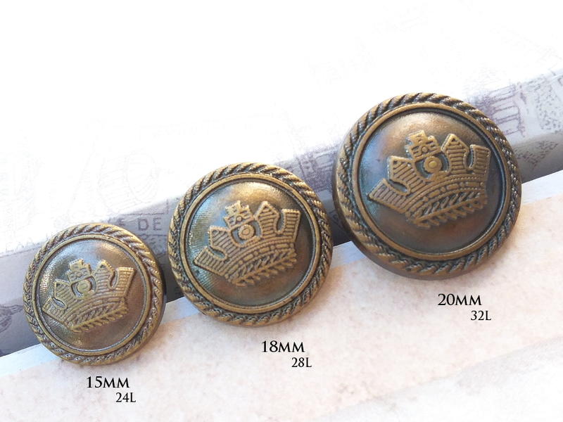 DAda緞帶‧I38119-15mm/18mm/20mm古歐洲徽章仿復古青銅鈕扣(自選)2個$10~15