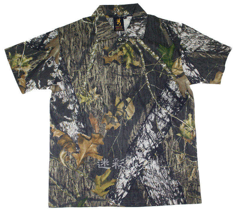 Browning 勃朗寧 叢林迷彩(胸圍102-116公分) 樹葉迷彩  薄款棉質舒適透氣短袖POLO衫