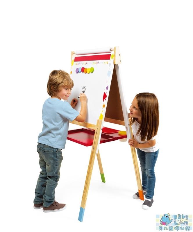 【貝比龍婦幼館】法國 Janod 創意兒童智玩 - ABC雙面可調式畫架 / 粉筆黑板 / 白板 / 畫板架 (已售完)