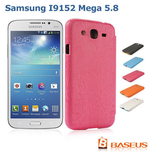 ＊PHONE寶＊BASEUS 倍思 Samsung i9152 Galaxy Mega 5.8 彩薄側翻皮套 超薄皮套-現貨:粉、黑