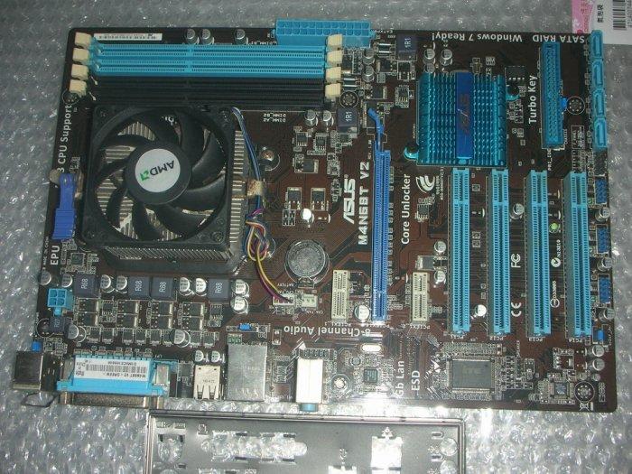 M4N68T V2  主機板 + Athlon II X4 640 4核心 CPU 送原廠風扇 有檔板 AM3