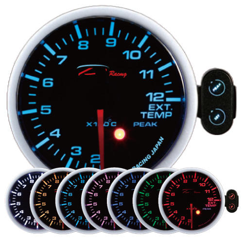 【D Racing三環錶/改裝錶】PK-SC系列 7色LED 可設定警示功能 60mm排氣溫度錶，排溫錶