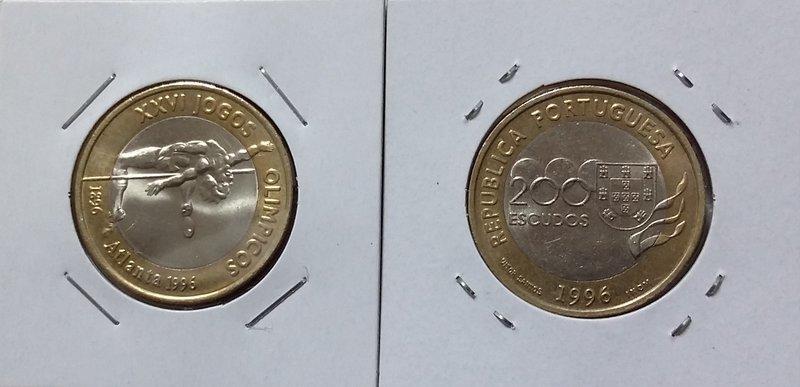 【幣】葡萄牙1996年發行 亞特蘭大奧運紀念幣 200 Escudos