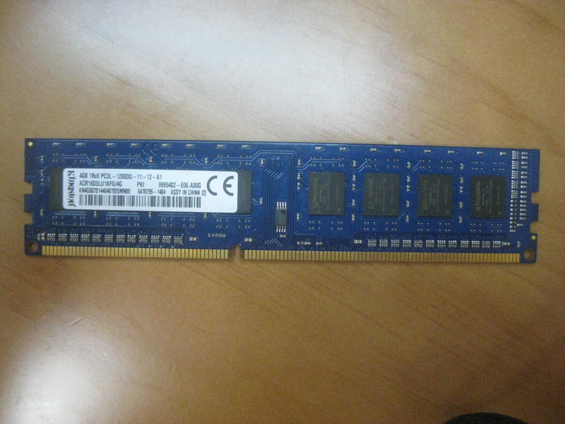 金士頓 kingston DDR3 4GB 1600 RAM 記憶體 單面顆粒 1Rx8 PC3L 12800U