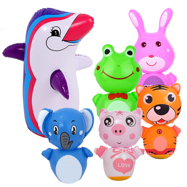 【winshop】A4369 動物造型不倒翁 充氣玩具 練拳出氣桶 充氣氣球 出氣桶 兒童玩具 親子團康遊戲 贈品禮品
