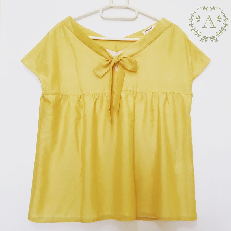Natural Beauty Basic 2 way 雙面穿雪紡短衫 黃色 | #日本專櫃女裝
