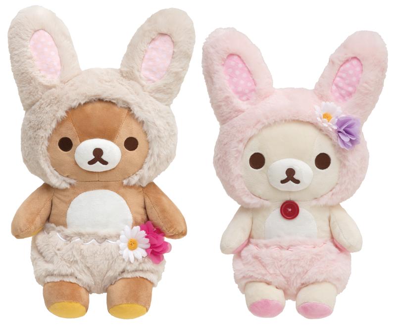 【懶熊部屋】Rilakkuma 日本正版 拉拉熊 懶懶熊 白熊 牛奶熊 花田小兔系列 兔耳 頭套裝 M號 絨毛 娃娃