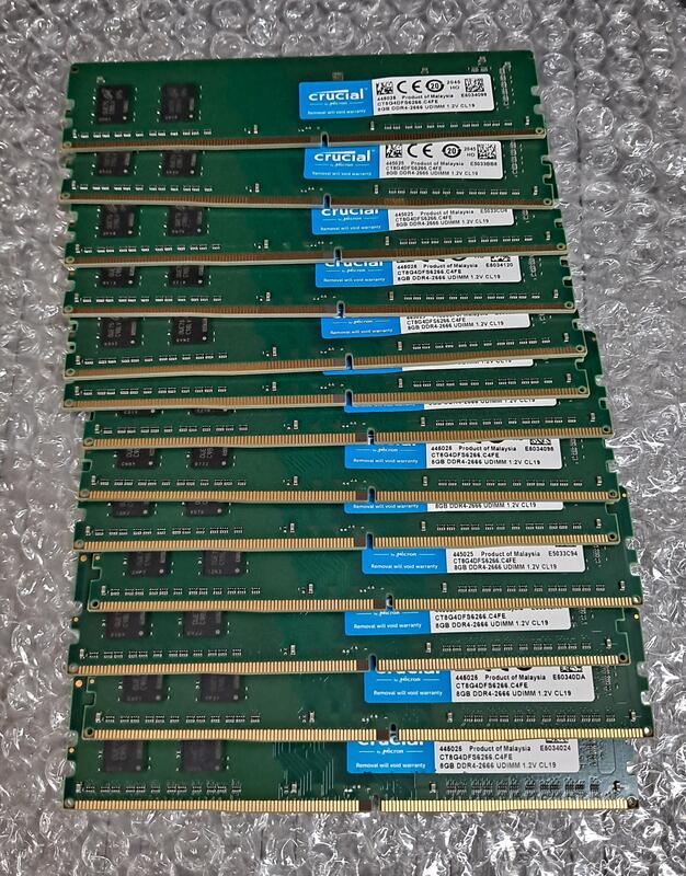 美光 DDR4 2666 8G桌機記憶體 一支250元【套裝機無終保、已測開機、無保固、無退貨】