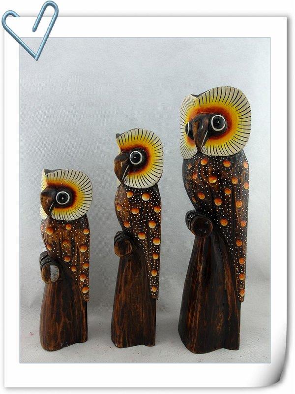 【自然屋精品】 巴里島風木雕 – 貓頭鷹 (二) 小 木雕品 雕刻品 模型 工藝品 天然手工製 擺飾裝飾 藝術品