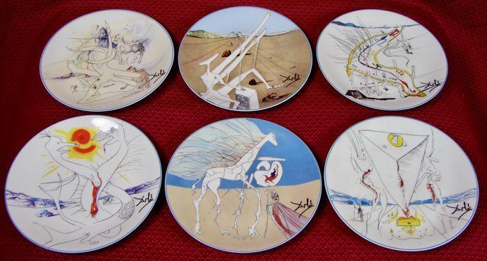【蘇菲的藝想世界】<瓷盤> 達利: 6 Limoges porcelain plates