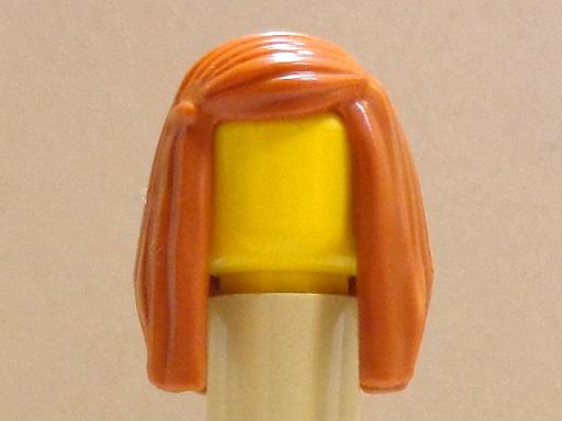 【LEGO樂高】城市系列頭髮: Dark Orange Hair 深橘色 女生披肩旁分長髮