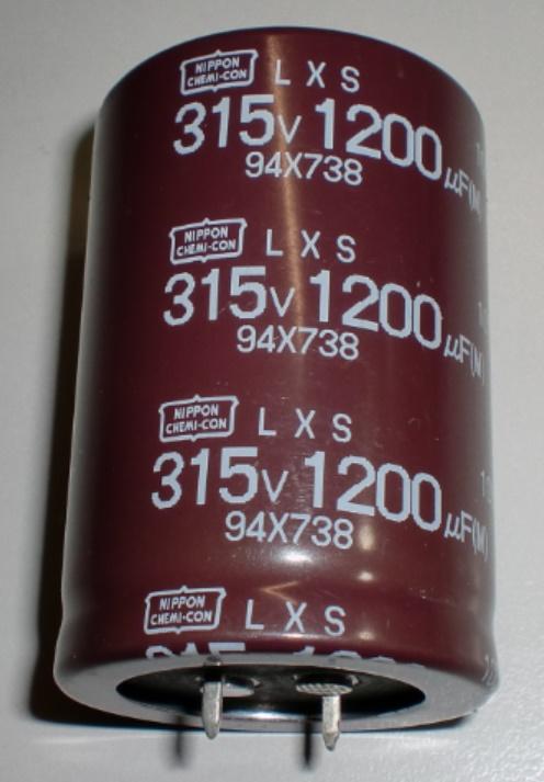 電解電容 (CHEMICON) 35*50mm 基板自立型(LXS) 315V 1200uF ±20% 105℃ 