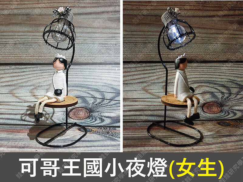 ㊣娃娃研究學苑㊣可哥王國小夜燈(女生) 創意日式樹脂擺件 家居裝飾 造型小夜燈 工藝品(TOK0175-2)