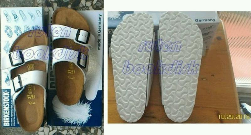 德國製Birkenstock勃肯鞋：Arizona真皮拖鞋（652751）亮面白色，鞋碼37