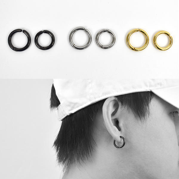 夾式耳環 簡單素色圓圈鋼耳夾【ND711】