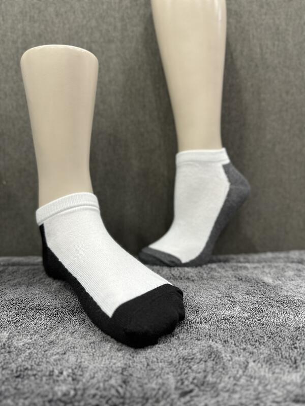 【群益襪子工廠】(12雙黑底)陰陽短襪；薄襪、短襪、踝襪、棉襪、運動襪、長襪、中筒襪、紳士襪、吸汗、透氣、除臭襪、竹炭襪