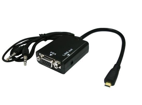 【鼎立資訊】Micro HDMI 轉 VGA + 聲音輸出 轉換線 平板電腦 智慧型手機 轉 投影機 電視 筆記型電腦