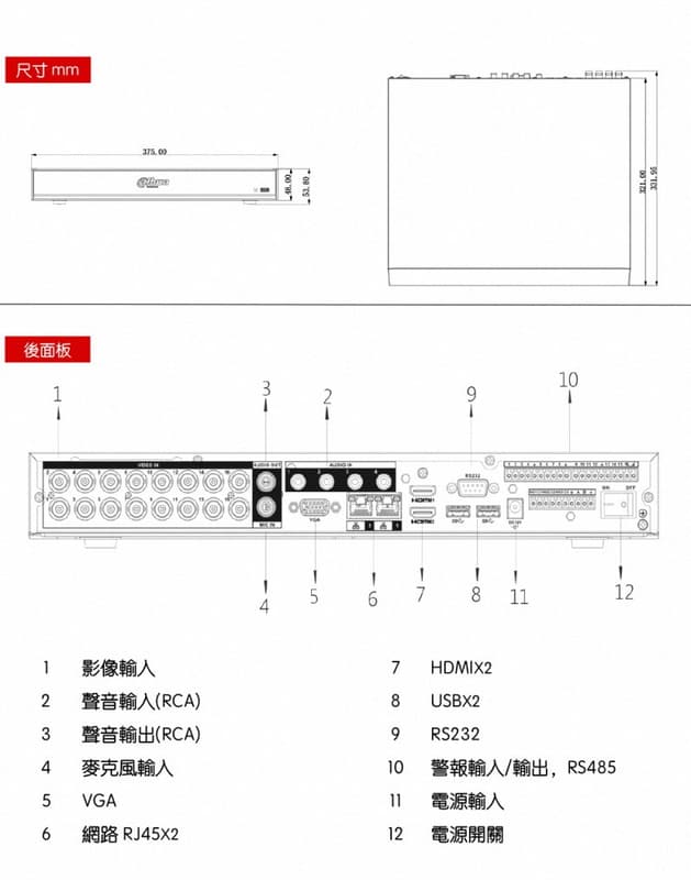 《公司貨含稅》DAHUA DH-XVR8216A-4KL-I  16路4K XVR錄影主機【售完為止】