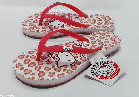 北台灣大聯盟  日本Hello Kitty 女款可愛圖案夾腳拖鞋(台灣製造)  917143-白桃  超低直購價200元