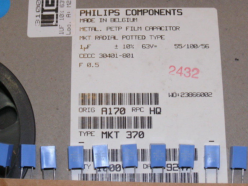 【電 容】荷蘭 PHILIPS 1uF 63V 實測<5% HQ M-Polyester 金屬膜電容〔MKT 370〕
