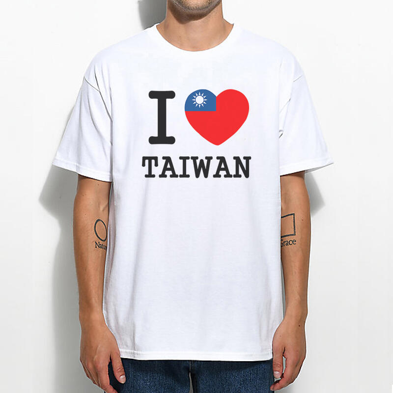 I Love TAIWAN flag 短袖T恤 白色 三款 挺台灣我台灣國旗班服團服愛心親子裝童T