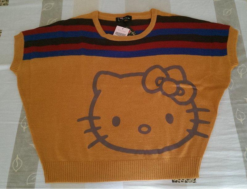 三麗鷗 kilara kitty彩虹寬版連袖短袖上衣